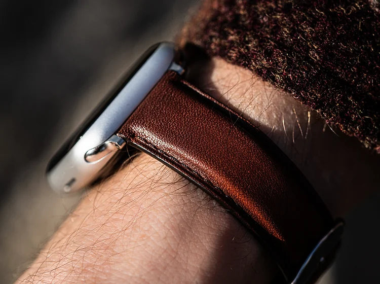 Bracelet Apple Watch en cuir patiné