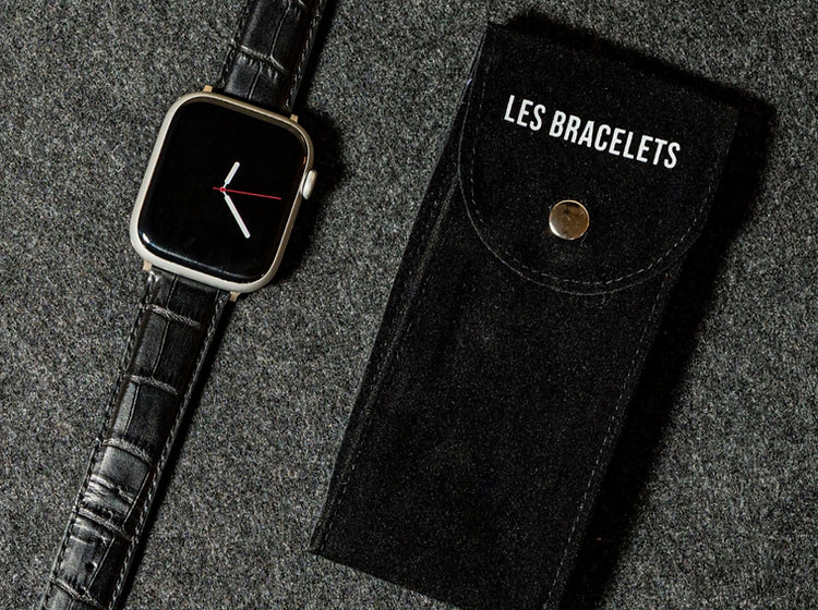 Bracelet Apple Watch en cuir façon croco