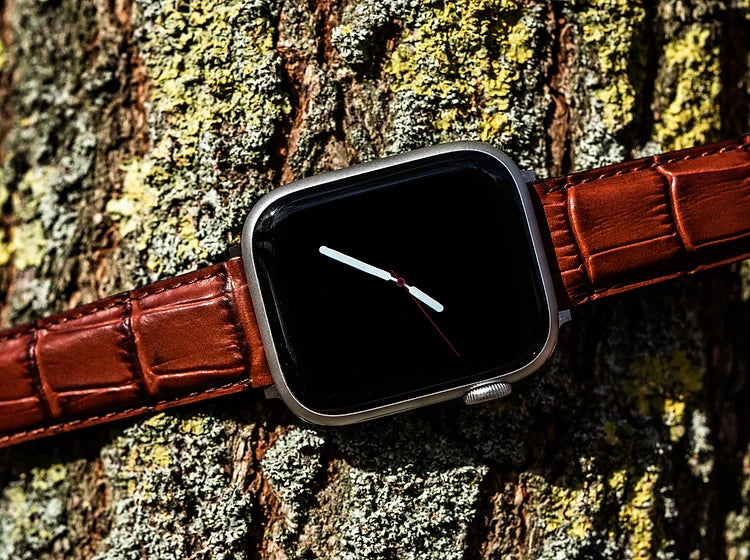 Bracelet Apple Watch en cuir façon croco