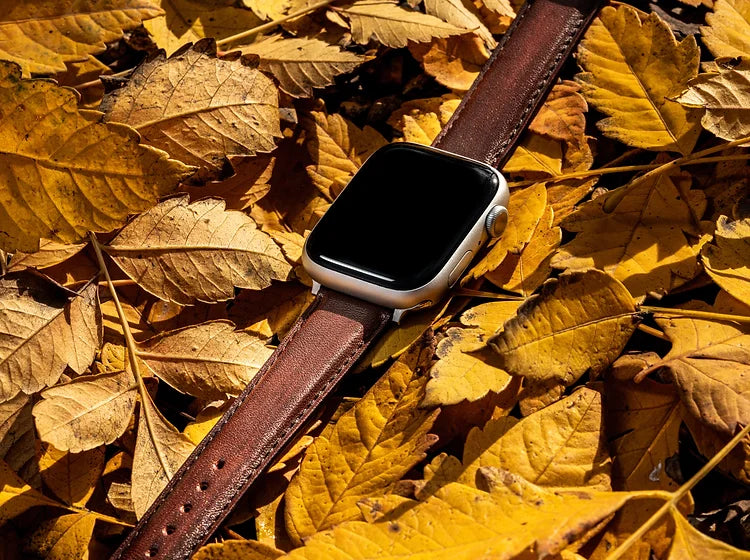 Bracelet Apple Watch en cuir patiné