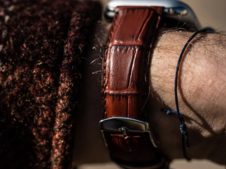 Bracelet Apple Watch en cuir façon croco