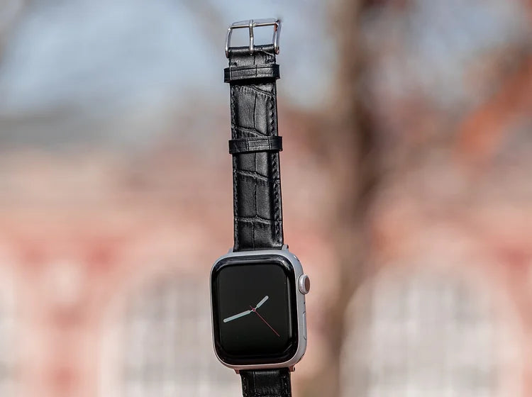 Bracelet Apple Watch en cuir façon croco