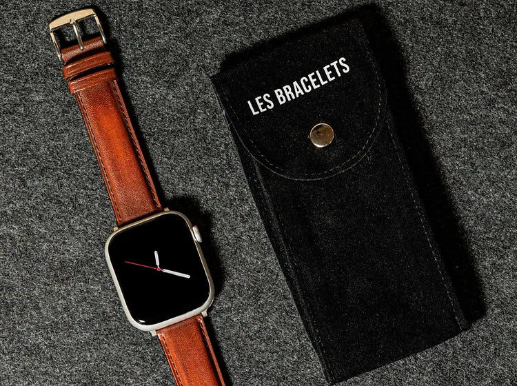 Bracelet Apple Watch en cuir patiné