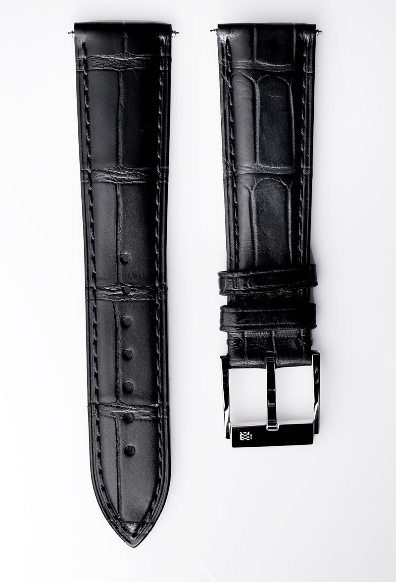 Behrens bracelet en cuir Alli-gator noir collection classique