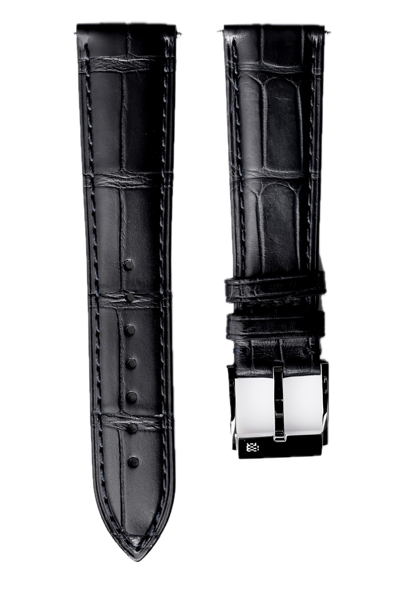 Behrens bracelet en cuir Alli-gator noir collection classique