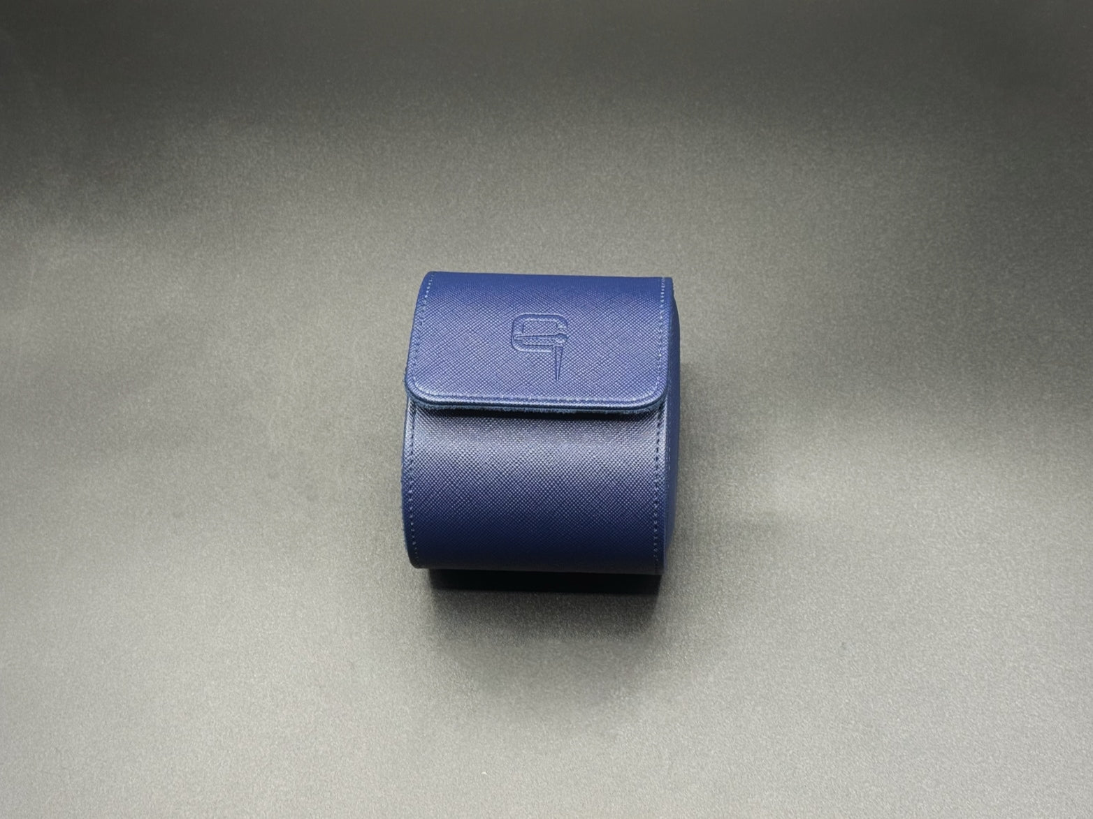 Etui montre en cuir bleu