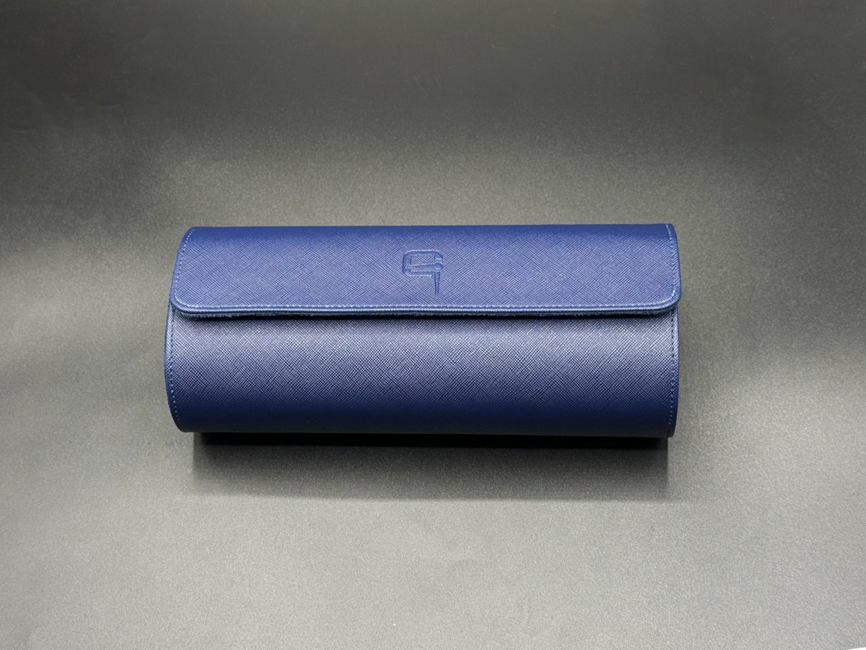 Etui montre en cuir bleu