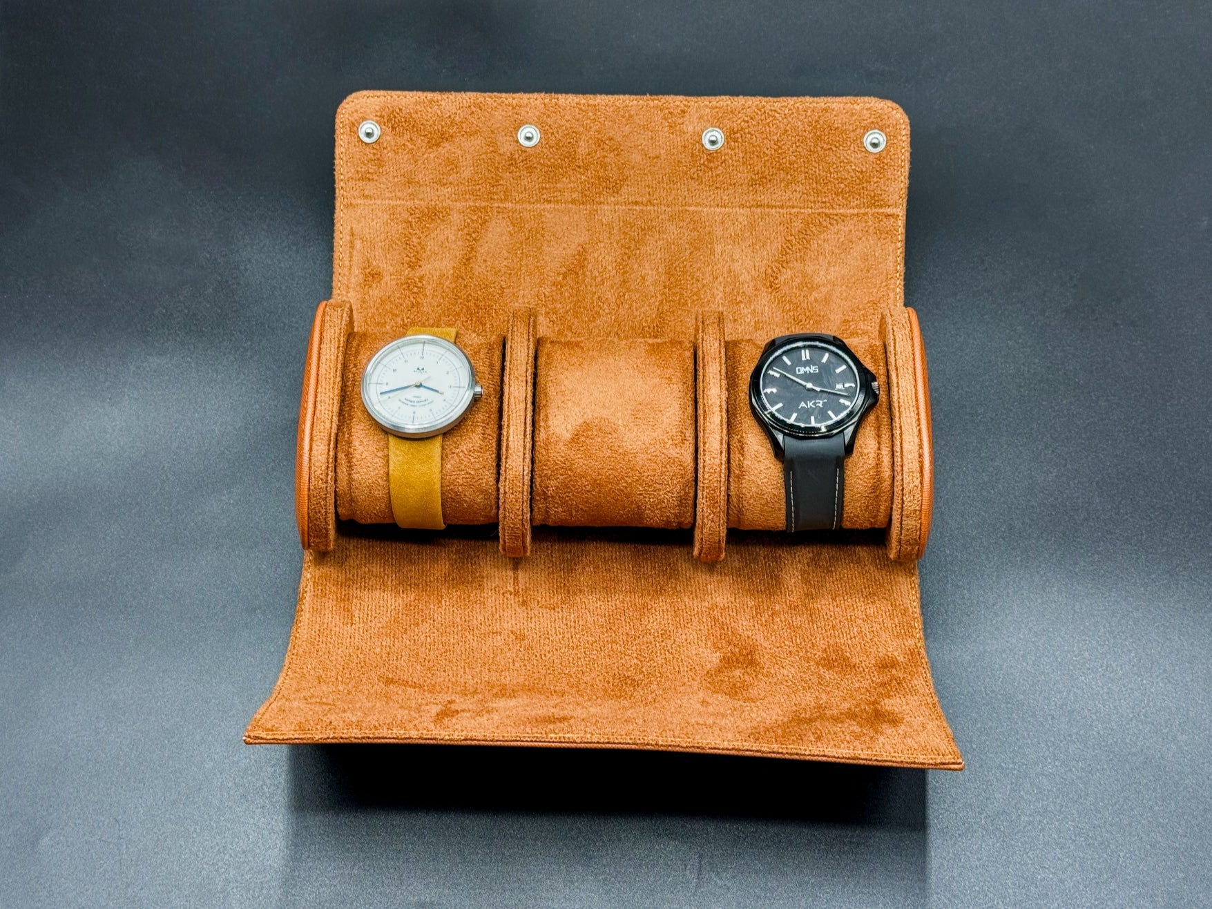 Etui montre en cuir marron