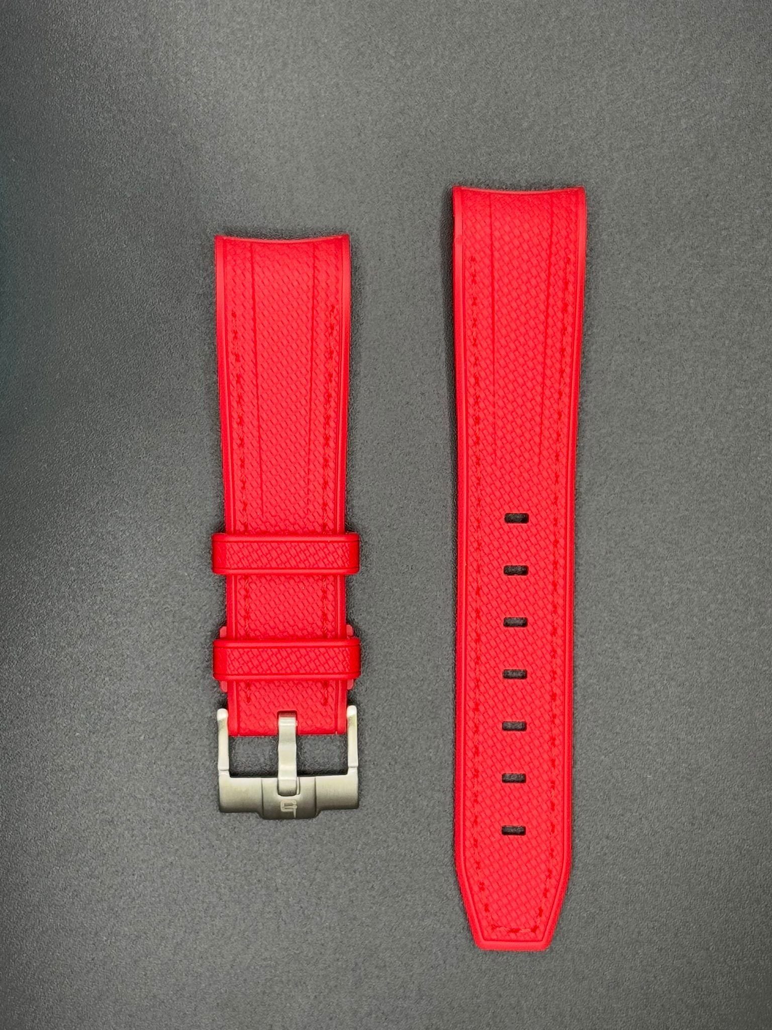 Bracelet en caoutchouc rouge pour MoonSwatch et montres Omega