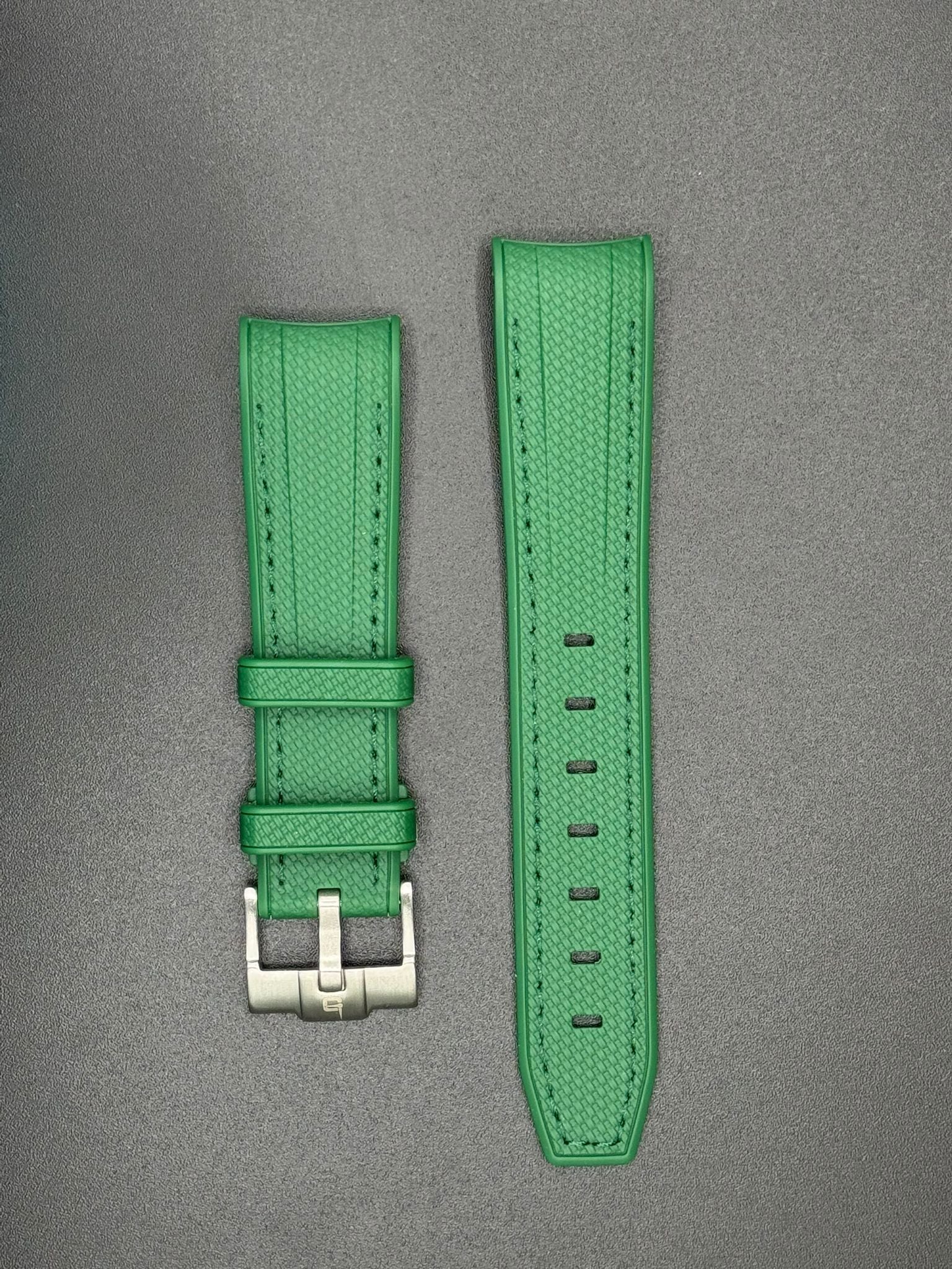 Bracelet en caoutchouc vert pour MoonSwatch et montres Omega