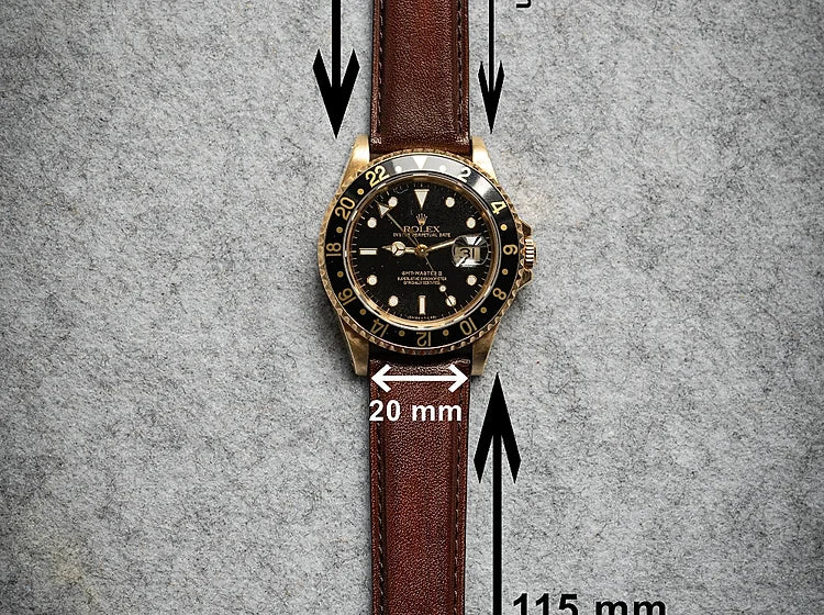 Bracelet de montre en cuir patiné